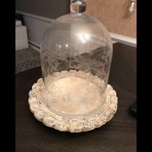 Decorative base and etched domed cover